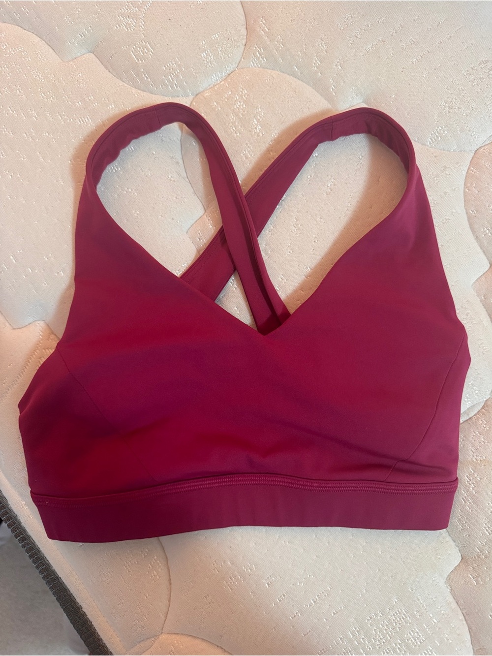 lululemon athletica Cross-Back Sports Bra in Berry